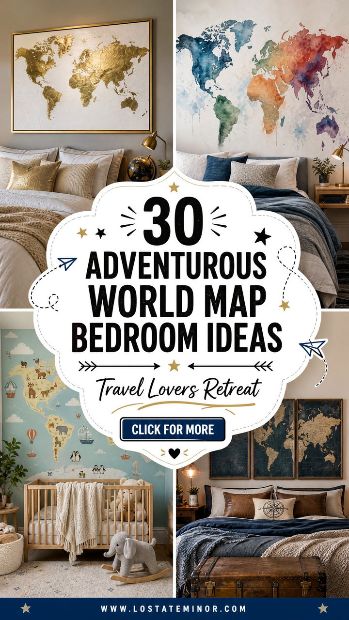 30 Adventurous World Map Bedroom Ideas for Travel Lovers - 30 Adventurous World Map Bedroom Ideas for Travel Lovers