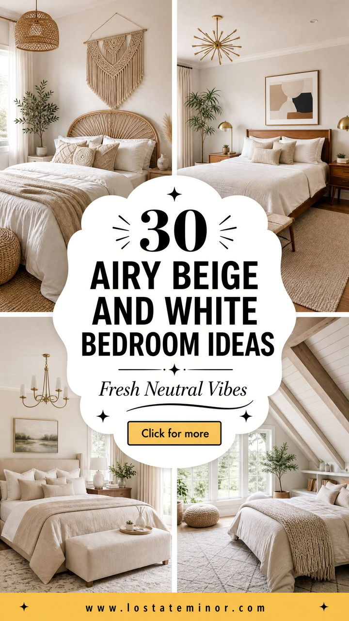 30 Airy Beige and White Bedroom Ideas for a Fresh Look - 30 Airy Beige and White Bedroom Ideas for a Fresh Look