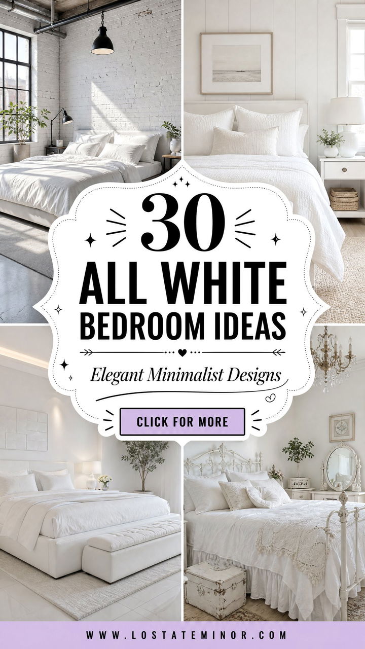 30 All White Bedroom Ideas Elegant and Minimalist Designs - 30 All White Bedroom Ideas: Elegant & Minimalist Designs
