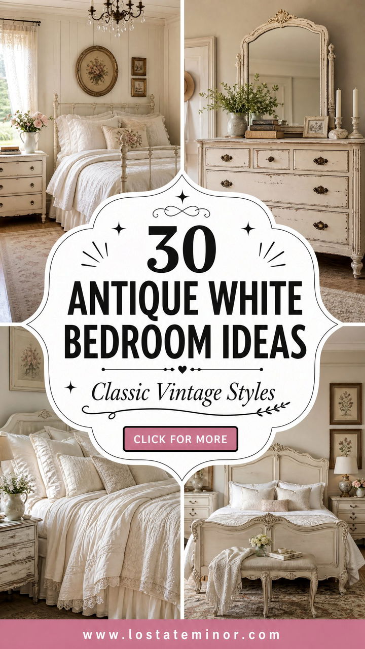 30 Antique White Bedroom Ideas Classic and Vintage Styles - 30 Antique White Bedroom Ideas: Classic and Vintage Styles