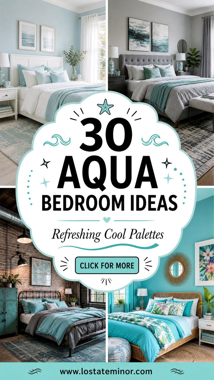 30 Aqua Bedroom Ideas Refreshing and Cool Color Palettes - 30 Aqua Bedroom Ideas: Refreshing and Cool Color Palettes