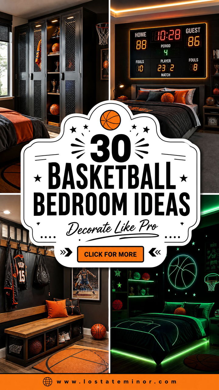 30 Basketball Bedroom Ideas to Decorate Like a True Pro - 30 Basketball Bedroom Ideas to Decorate Like a True Pro