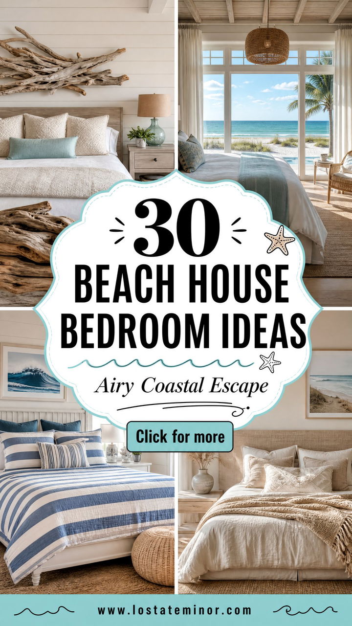 30 Beach House Bedroom Ideas for an Airy Coastal Escape - 30 Beach House Bedroom Ideas for an Airy Coastal Escape