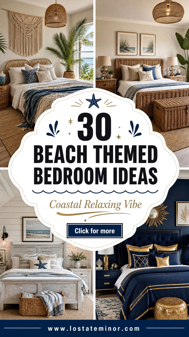 30 Beach Themed Bedroom Ideas for a Coastal Relaxing Vibe - 30 Beach Themed Bedroom Ideas for a Coastal Relaxing Vibe