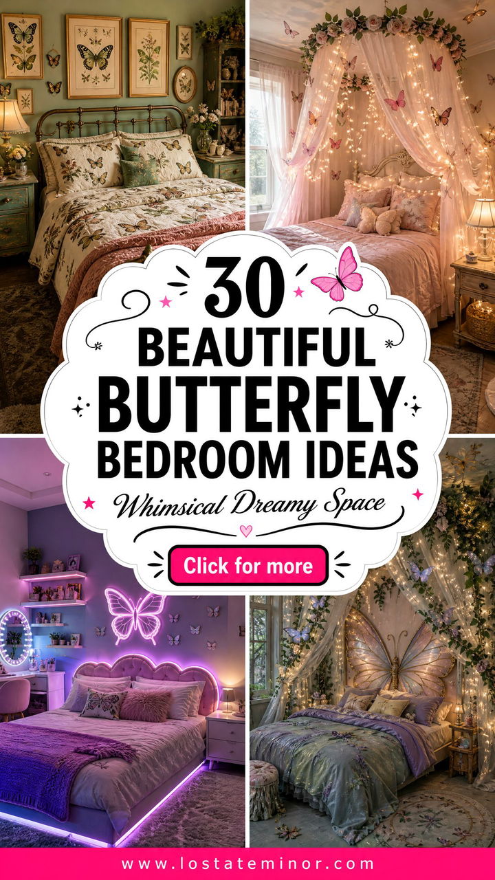 30 Beautiful Butterfly Bedroom Ideas for a Whimsical Space - 30 Beautiful Butterfly Bedroom Ideas for a Whimsical Space