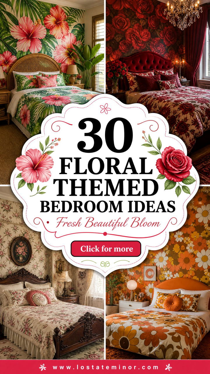 30 Beautiful Floral Themed Bedroom Ideas for a Fresh Look - 30 Beautiful Floral Themed Bedroom Ideas for a Fresh Look