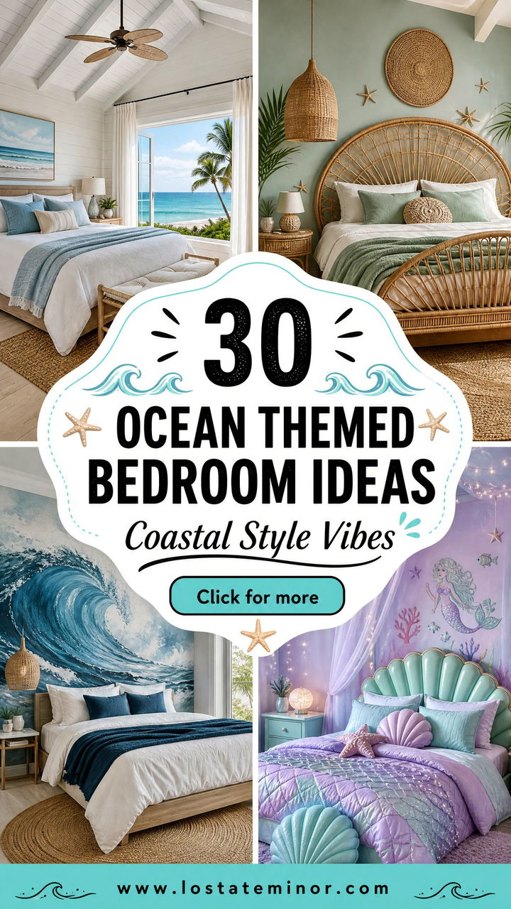 30 Beautiful Ocean Themed Bedroom Ideas for Coastal Style - 30 Beautiful Ocean Themed Bedroom Ideas for Coastal Style