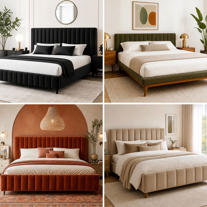30 Bedroom Channel Tufted Headboards for Modern Comfort