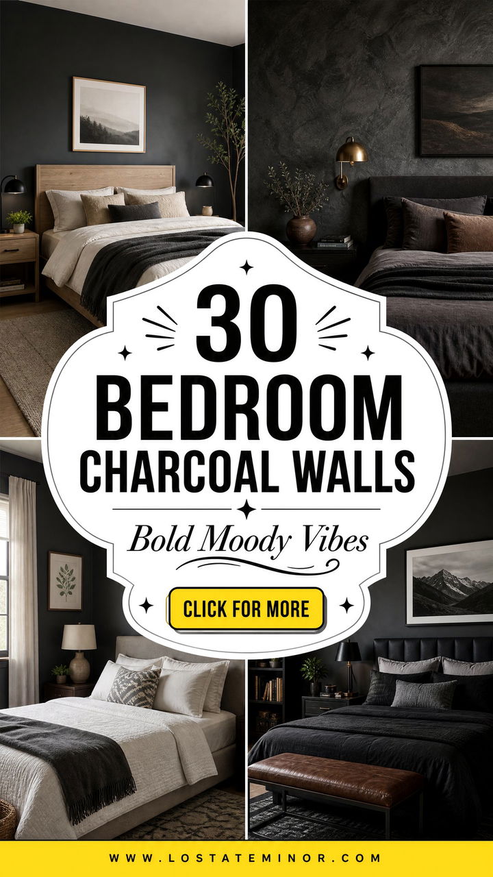 30 Bedroom Charcoal Walls for a Bold and Moody Vibe - 30 Bedroom Charcoal Walls for a Bold and Moody Vibe