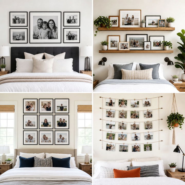 30 Bedroom Family Photo Ideas to Personalize Your Space