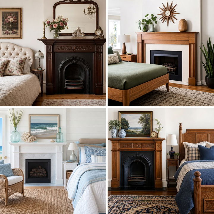 30 Bedroom Fireplace Mantels for a Warm and Elegant Look