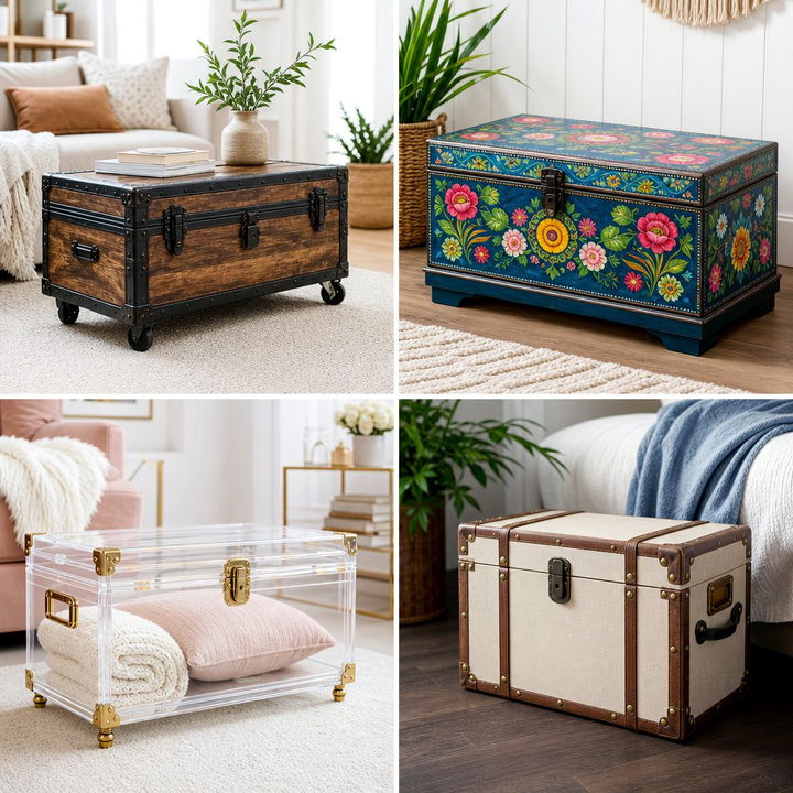 30 Bedroom Storage Trunks for a Vintage and Functional Look