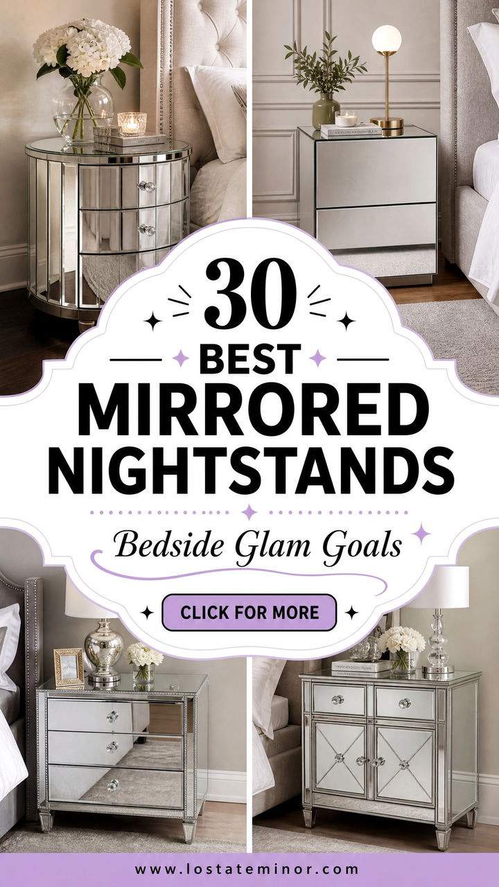 30 Best Bedroom Mirrored Nightstands for Bedside Glam - 30 Best Bedroom Mirrored Nightstands for Bedside Glam