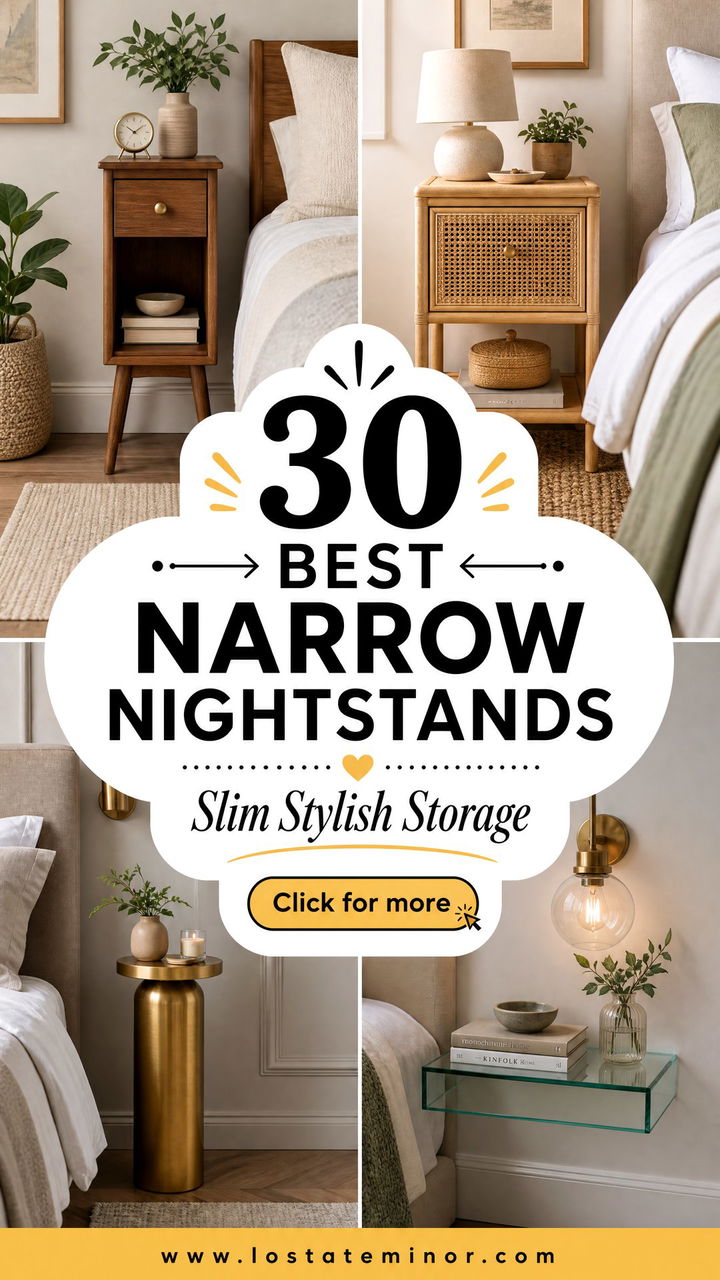 30 Best Bedroom Narrow Nightstands for Small Sleep Spaces - 30 Best Bedroom Narrow Nightstands for Small Sleep Spaces