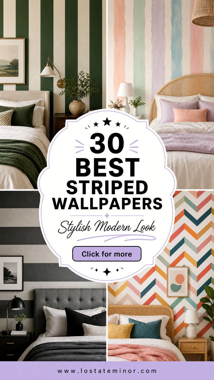 30 Best Bedroom Striped Wallpapers for a Stylish Modern Look - 30 Best Bedroom Striped Wallpapers for a Stylish Modern Look