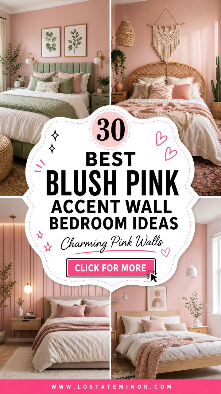 30 Best Blush Pink Accent Wall Bedroom Ideas for Any Room - 30 Best Blush Pink Accent Wall Bedroom Ideas for Any Room