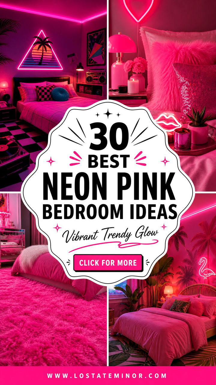 30 Best Neon Pink Bedroom Ideas for a Vibrant Trendy Space - 30 Best Neon Pink Bedroom Ideas for a Vibrant Trendy Space