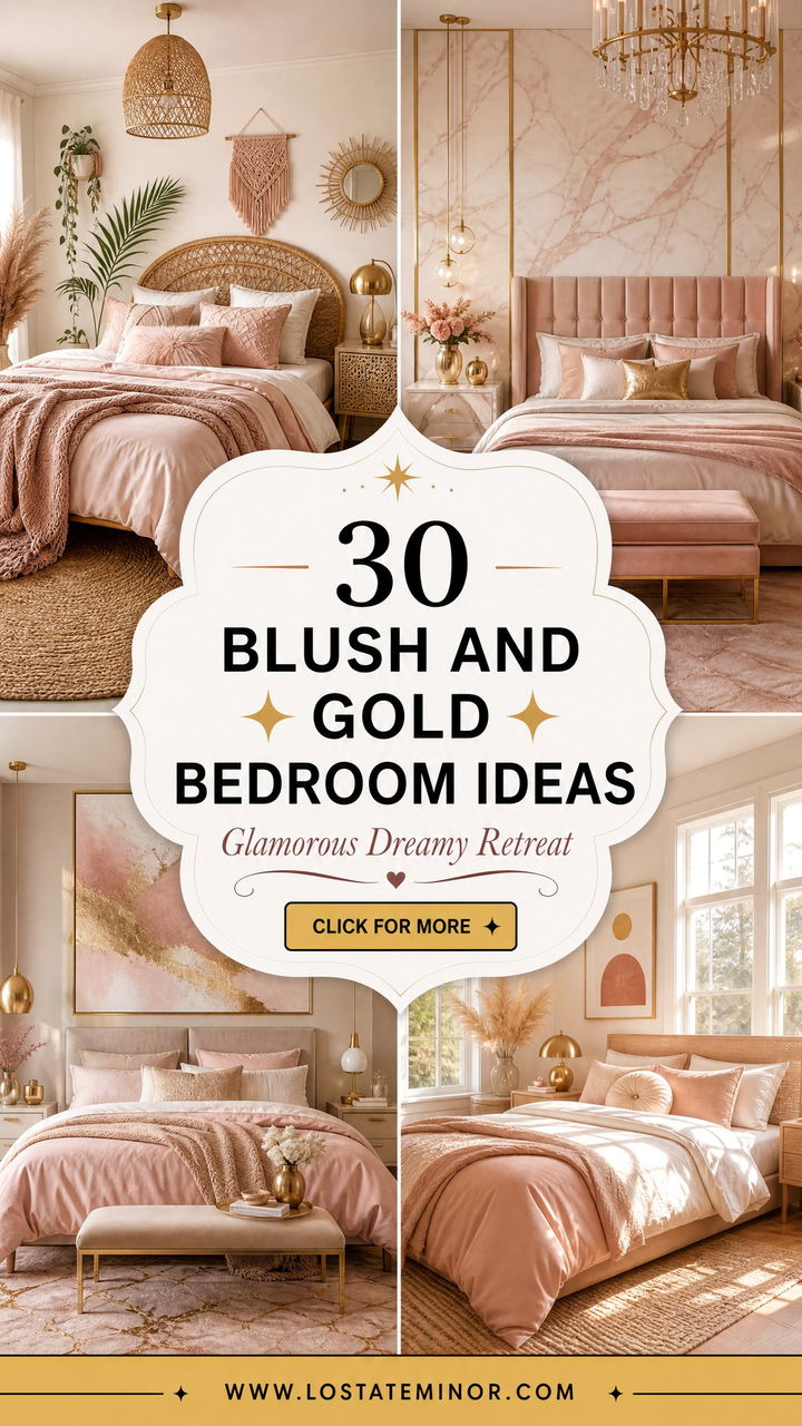 30 Blush and Gold Bedroom Ideas for a Glamorous Retreat - 30 Blush and Gold Bedroom Ideas for a Glamorous Retreat