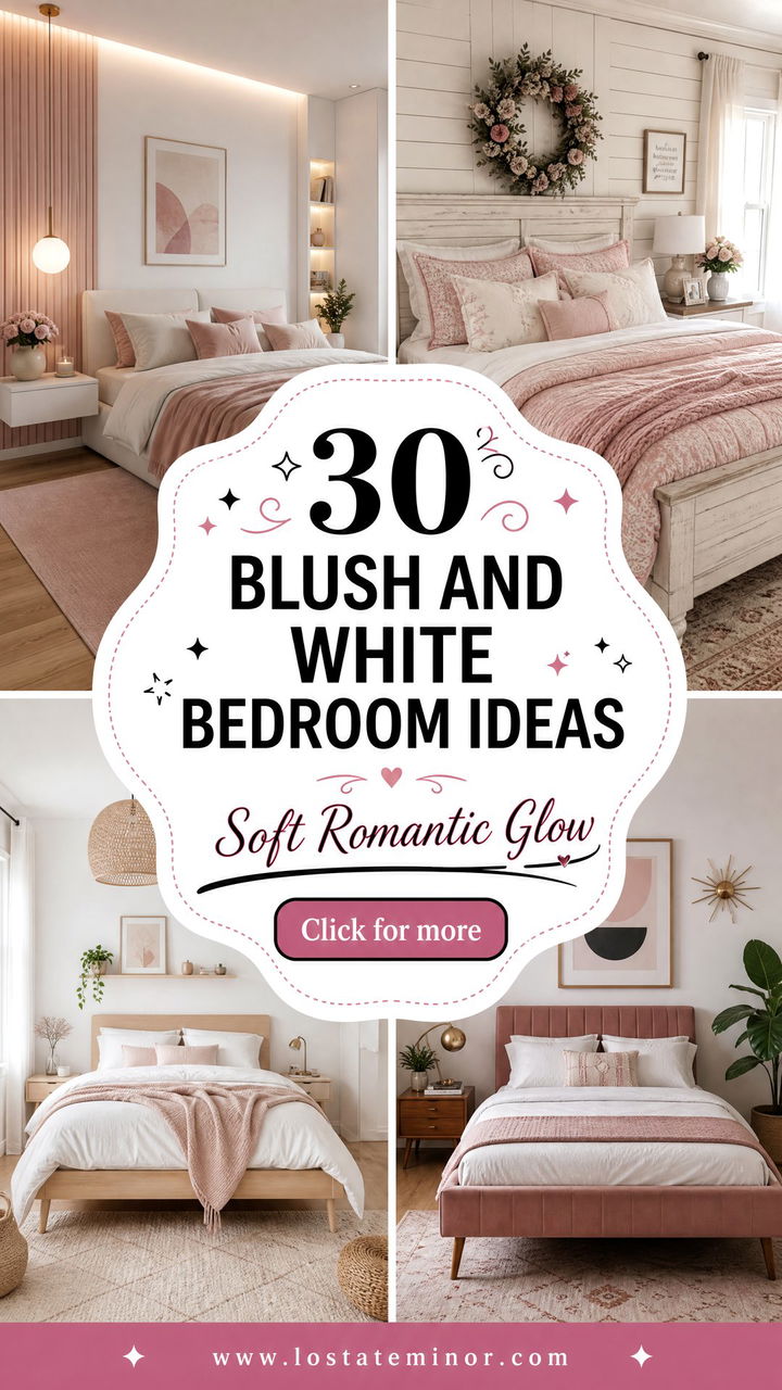 30 Blush and White Bedroom Ideas for a Soft Romantic Glow - 30 Blush and White Bedroom Ideas for a Soft, Romantic Glow