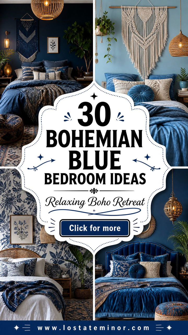 30 Bohemian Blue Bedroom Ideas for a Relaxing Retreat - 30 Bohemian Blue Bedroom Ideas for a Relaxing Retreat