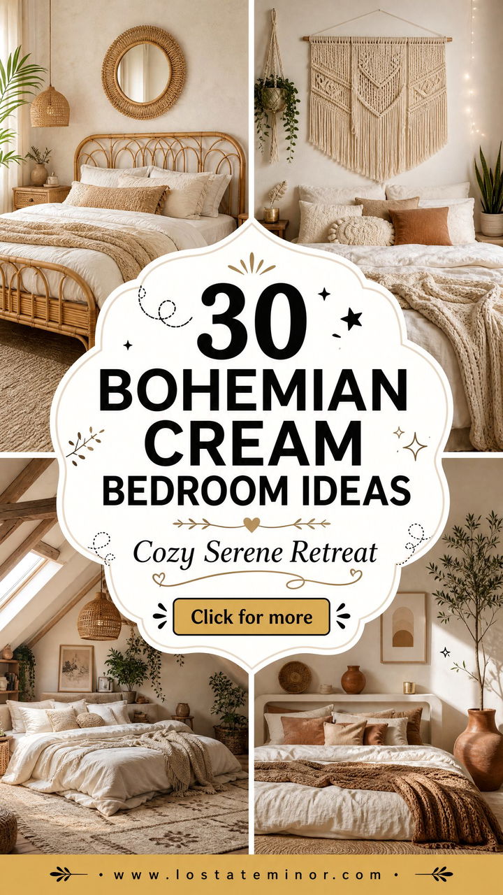 30 Bohemian Cream Bedroom Ideas for a Cozy Serene Space - 30 Bohemian Cream Bedroom Ideas for a Cozy, Serene Space