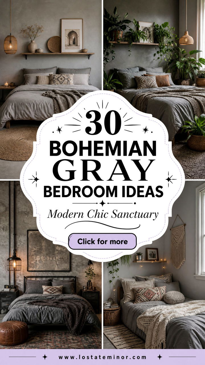 30 Bohemian Gray Bedroom Ideas for a Modern Chic Sanctuary - 30 Bohemian Gray Bedroom Ideas for a Modern, Chic Sanctuary
