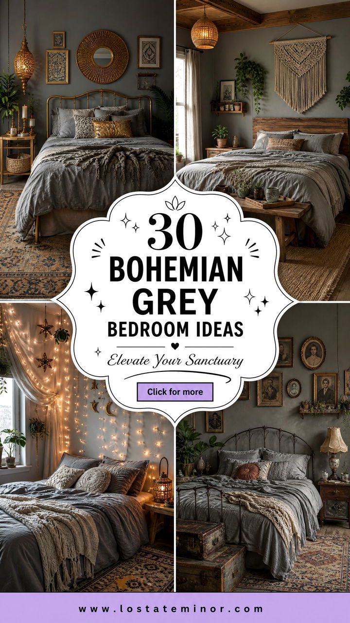 30 Bohemian Grey Bedroom Ideas to Elevate Your Sanctuary - 30 Bohemian Grey Bedroom Ideas to Elevate Your Sanctuary