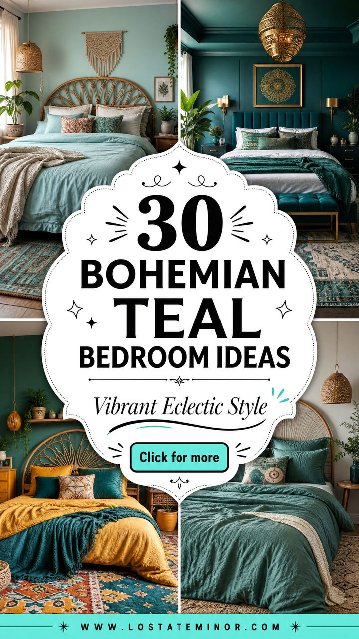 30 Bohemian Teal Bedroom Ideas for Vibrant Eclectic Style - 30 Bohemian Teal Bedroom Ideas for Vibrant, Eclectic Style