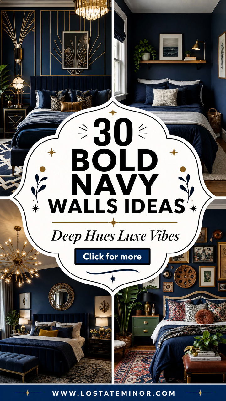 30 Bold Bedroom Navy Walls Ideas for a Luxurious Feeling - 30 Bold Bedroom Navy Walls Ideas for a Luxurious Feeling