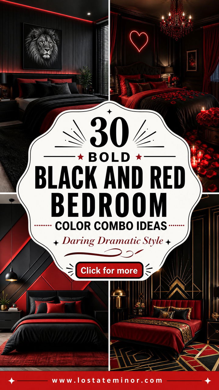 30 Bold Black and Red Bedroom Color Combo Ideas to Try - 30 Bold Black and Red Bedroom Color Combo Ideas to Try