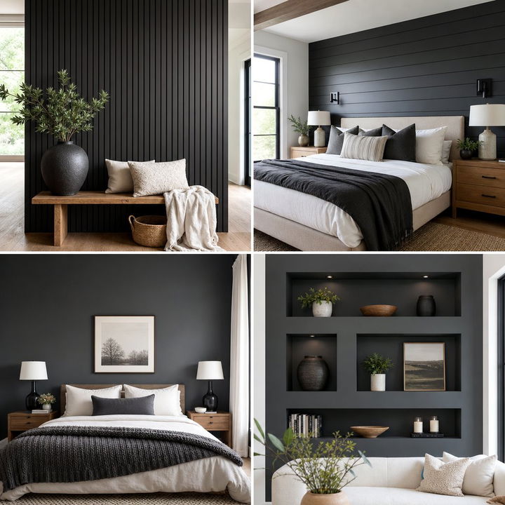 30 Bold Charcoal Accent Wall Bedroom Designs to Try Now
