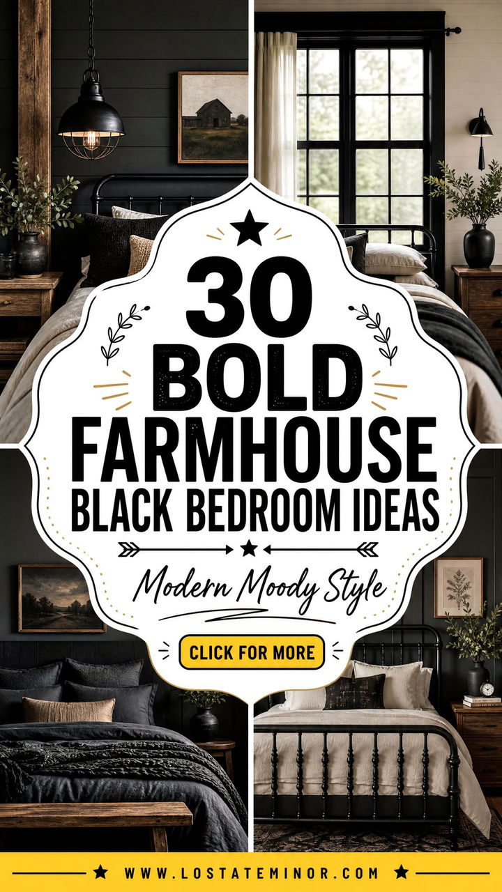 30 Bold Farmhouse Black Bedroom Ideas for Modern Style - 30 Bold Farmhouse Black Bedroom Ideas for Modern Style