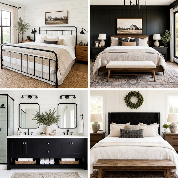 30 Bold Farmhouse Black Bedroom Ideas for Modern Style