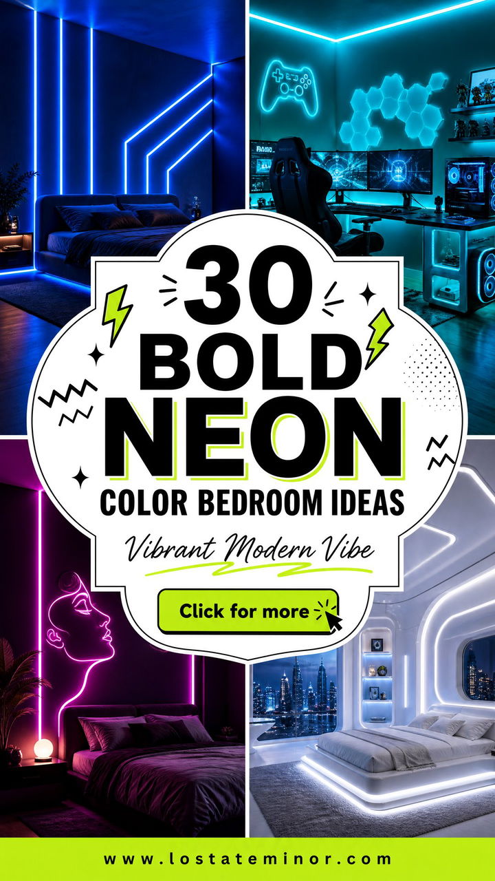30 Bold Neon Color Bedroom Ideas for a Vibrant Modern Vibe - 30 Bold Neon Color Bedroom Ideas for a Vibrant Modern Vibe