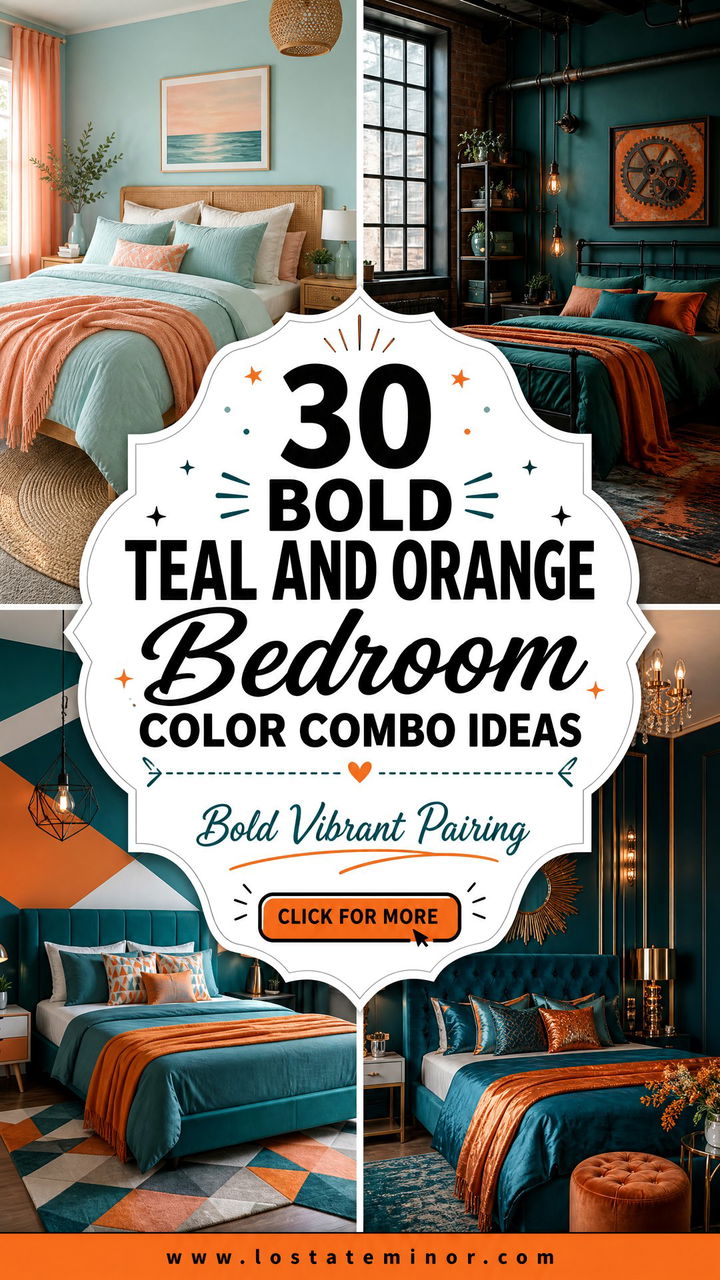 30 Bold Teal and Orange Bedroom Color Combo Ideas to Try - 30 Bold Teal and Orange Bedroom Color Combo Ideas to Try
