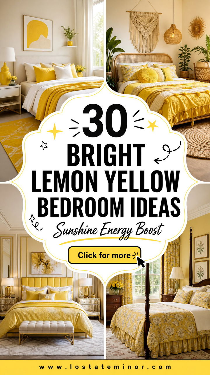 30 Bright Lemon Yellow Bedroom Ideas to Energize You - 30 Bright Lemon Yellow Bedroom Ideas to Energize You