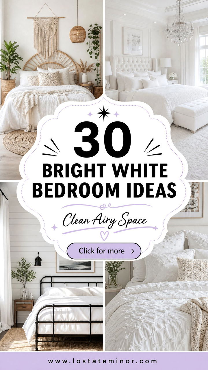 30 Bright White Bedroom Ideas for a Clean Airy Space - 30 Bright White Bedroom Ideas for a Clean, Airy Space