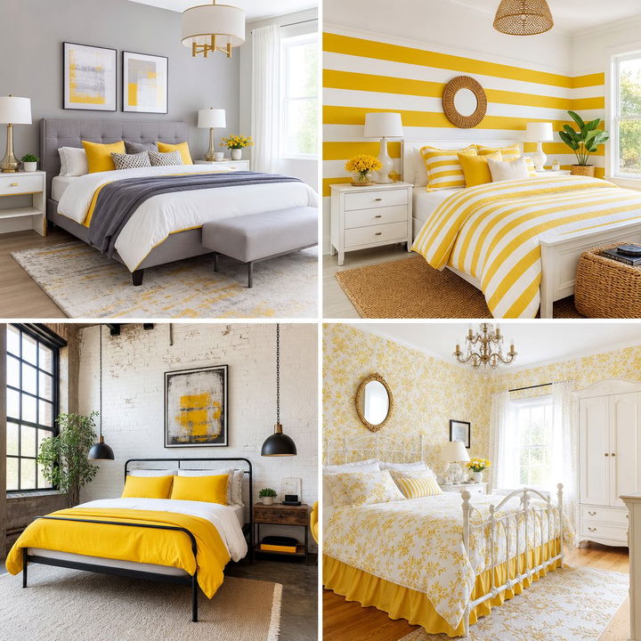 30 Bright Yellow and White Bedroom Ideas to Wake Up Happy