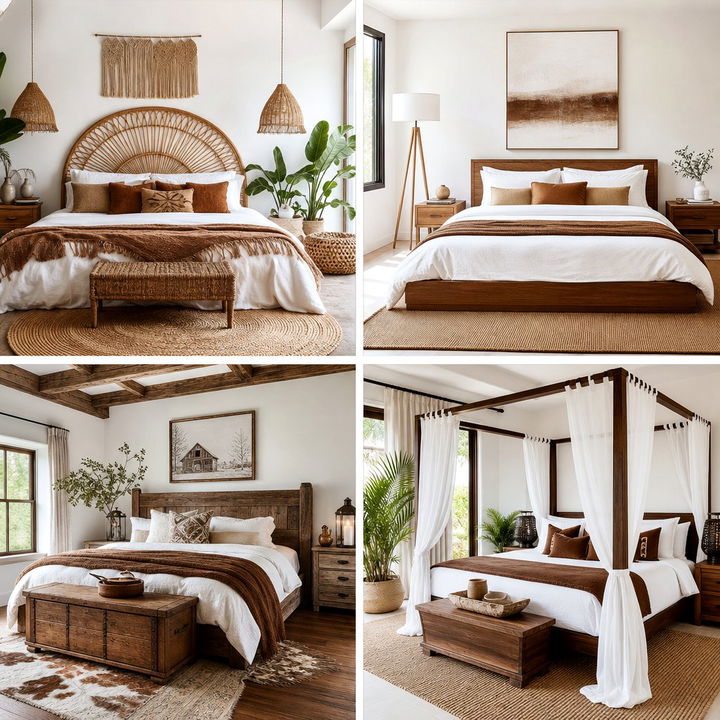 30 Brown and White Bedroom Ideas for a Natural Palette