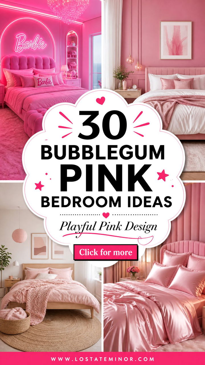 30 Bubblegum Pink Bedroom Ideas for a Playful Design - 30 Bubblegum Pink Bedroom Ideas for a Playful Design