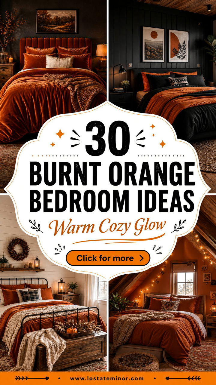 30 Burnt Orange Bedroom Ideas for a Warm and Cozy Feel - 30 Burnt Orange Bedroom Ideas for a Warm and Cozy Feel