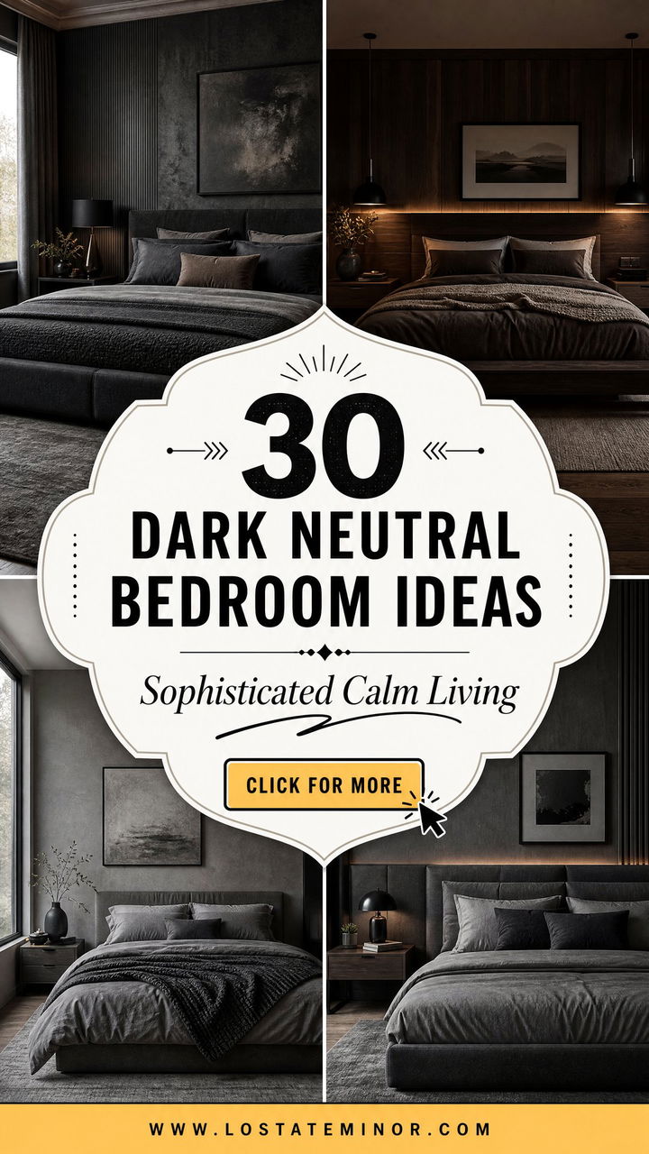 30 Calm Dark Neutral Bedroom Ideas for Sophisticated Living - 30 Calm Dark Neutral Bedroom Ideas for Sophisticated Living
