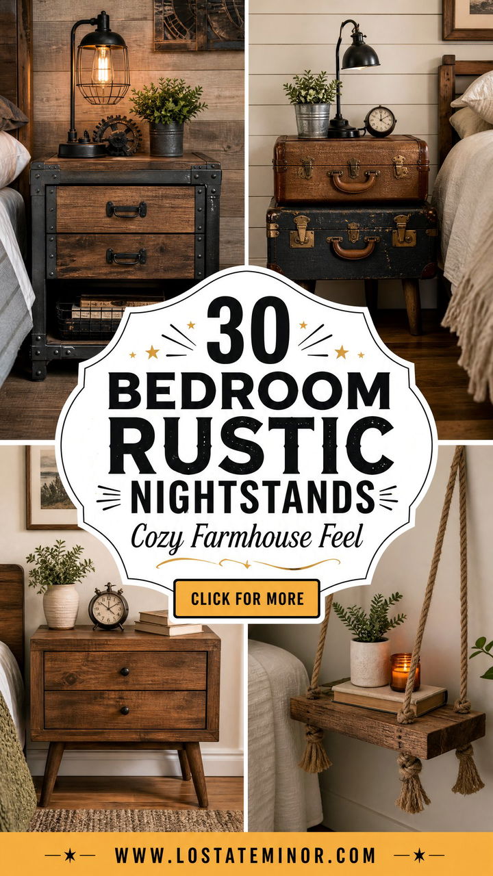 30 Charming Bedroom Rustic Nightstands for a Farmhouse Feel - 30 Charming Bedroom Rustic Nightstands for a Farmhouse Feel