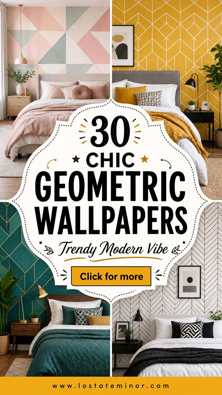 30 Chic Bedroom Geometric Wallpapers for a Trendy Modern Vibe - 30 Chic Bedroom Geometric Wallpapers for a Trendy Modern Vibe