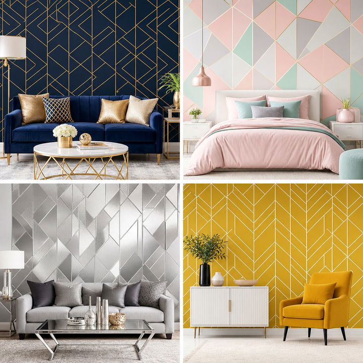 30 Chic Bedroom Geometric Wallpapers for a Trendy Modern Vibe