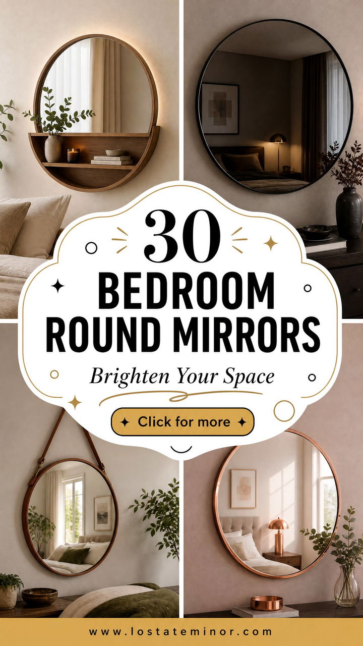 30 Chic Bedroom Round Mirrors to Brighten and Open Your Space - 30 Chic Bedroom Round Mirrors to Brighten and Open Your Space