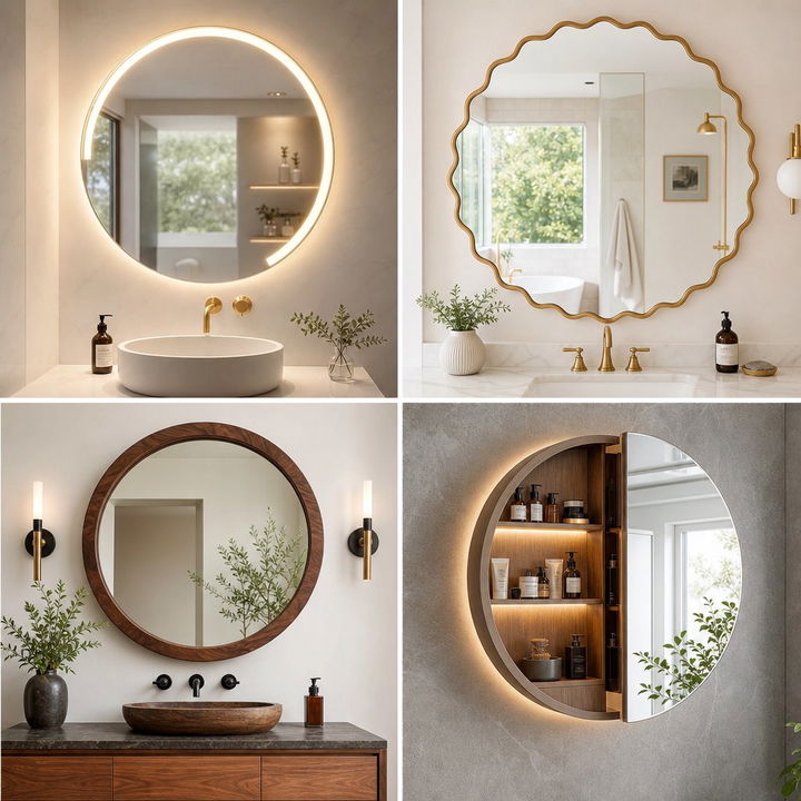 30 Chic Bedroom Round Mirrors to Brighten and Open Your Space