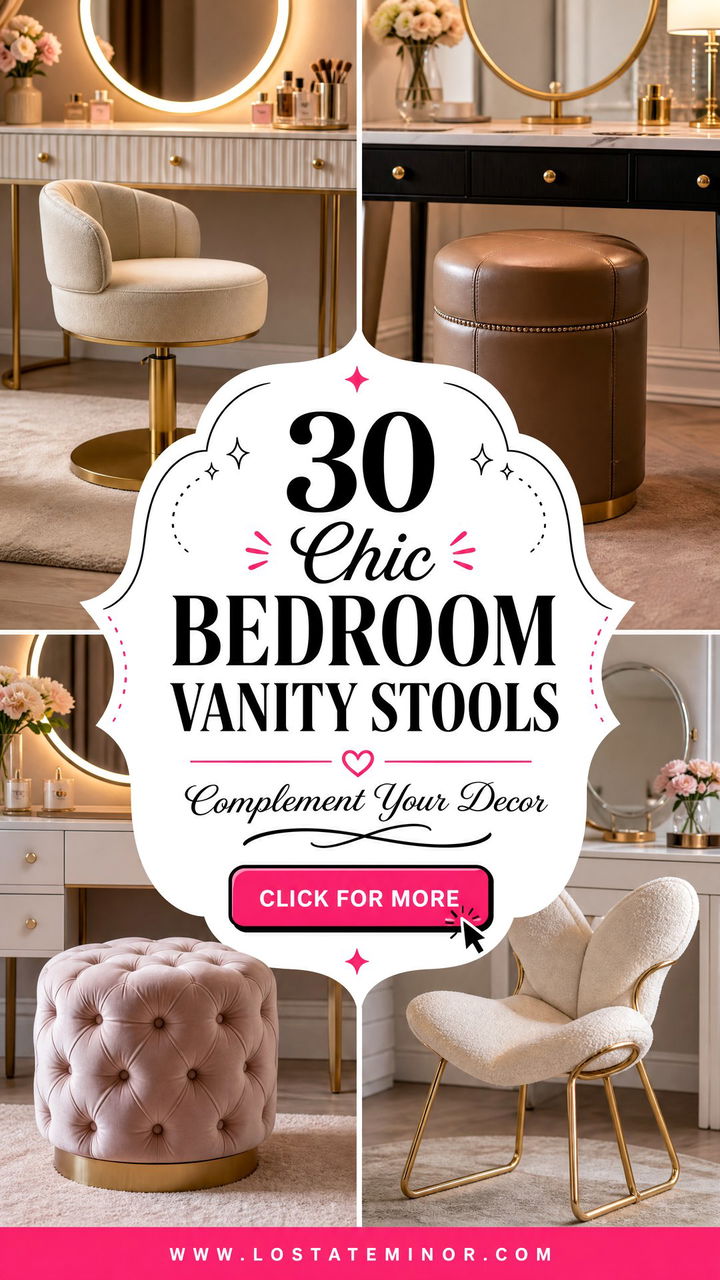 30 Chic Bedroom Vanity Stools to Complement Your Decor - 30 Chic Bedroom Vanity Stools to Complement Your Decor