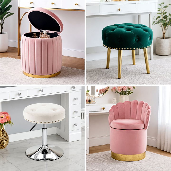 30 Chic Bedroom Vanity Stools to Complement Your Decor