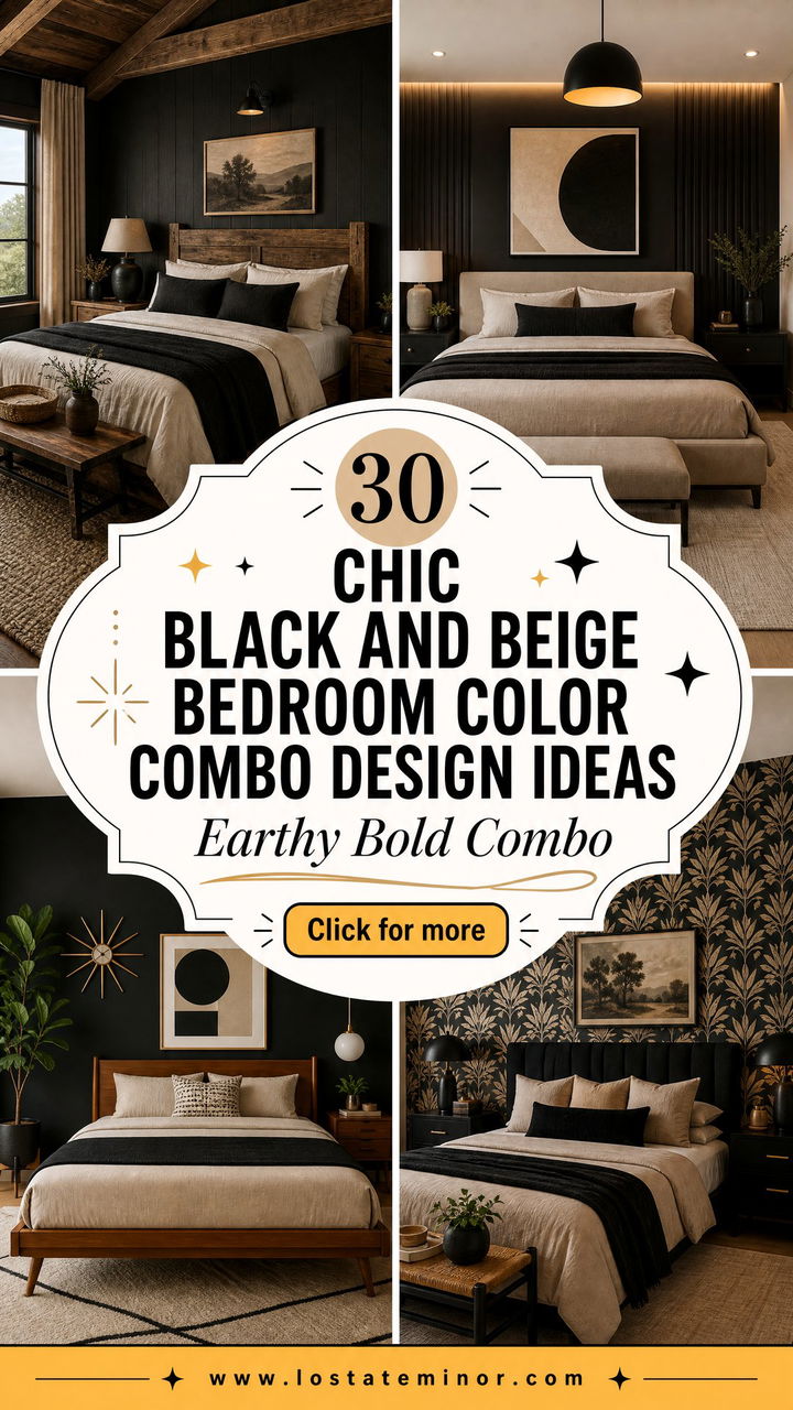 30 Chic Black and Beige Bedroom Color Combo Design Ideas - 30 Chic Black and Beige Bedroom Color Combo Design Ideas
